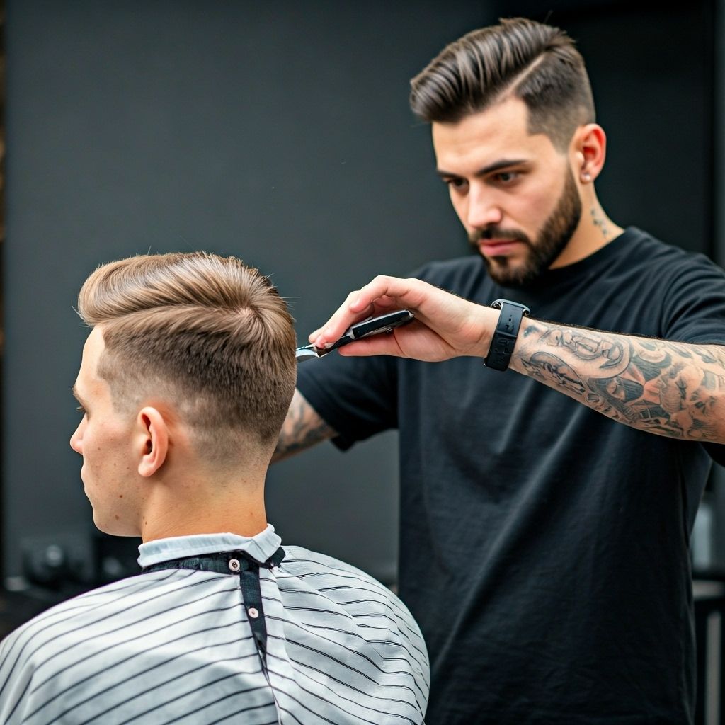 Professional barber work - modern fade haircut